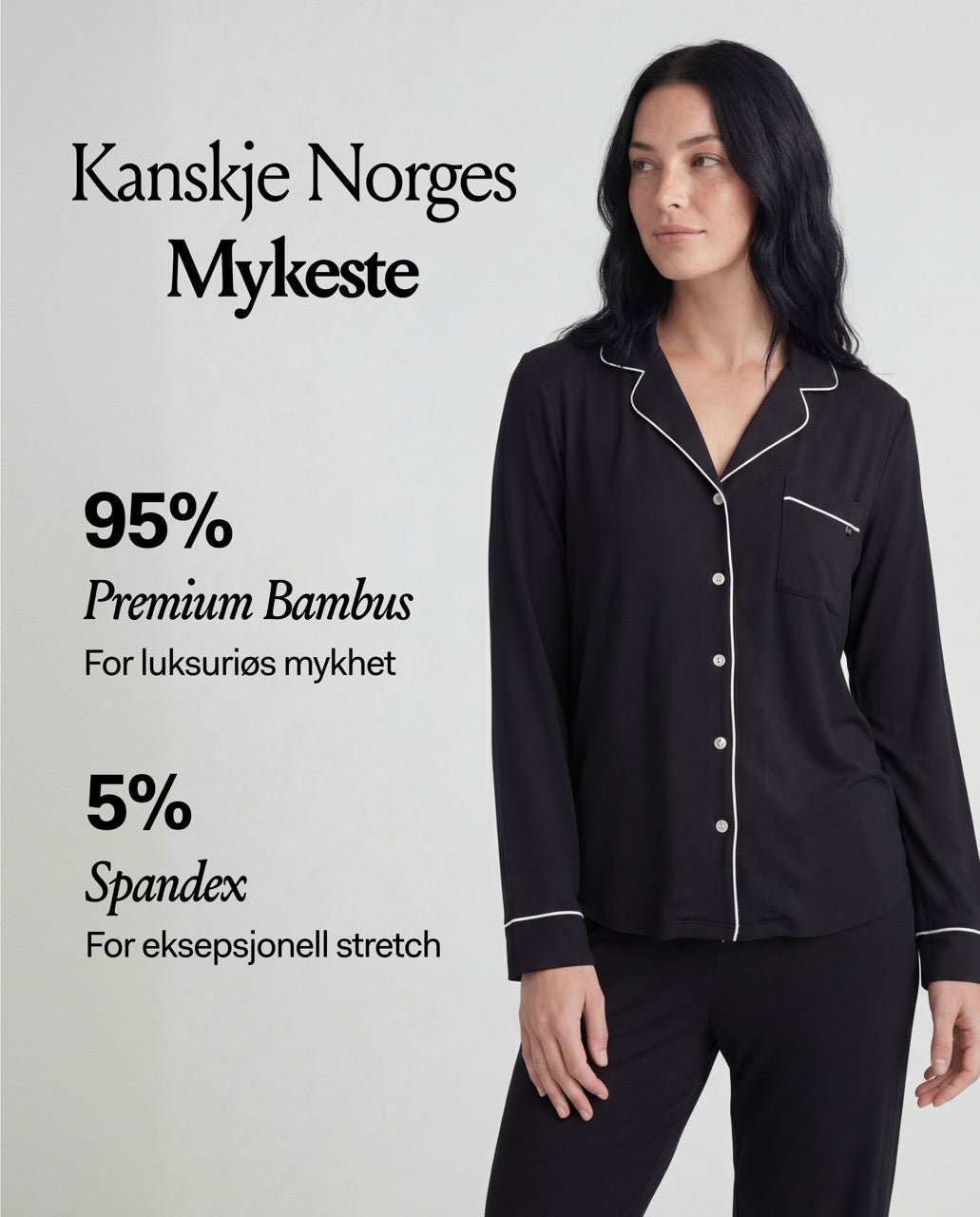Czarne piżamy bambusowe